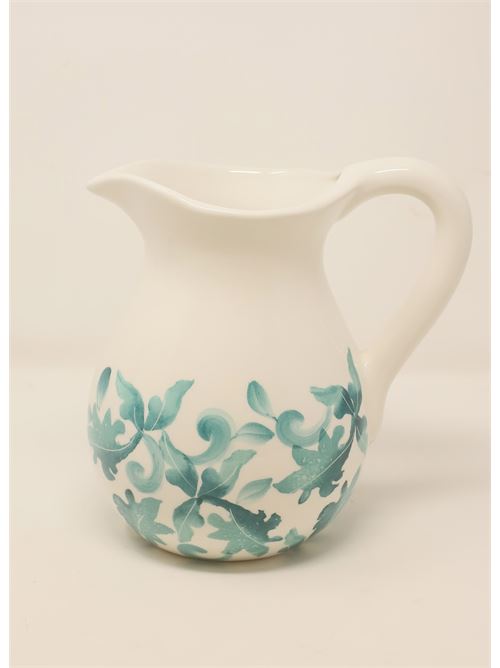 brocca in ceramica con decoro di pianta L'Oasi ceramiche | BROCCAEDERAGRANDEEDERAGRANDE